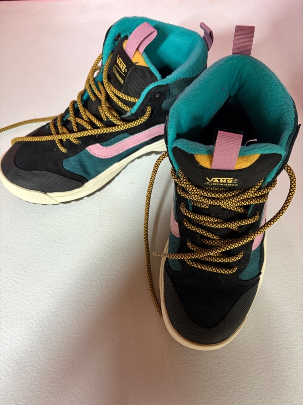 Vans Women's Teal, Pink & Black High-Top Sneakers